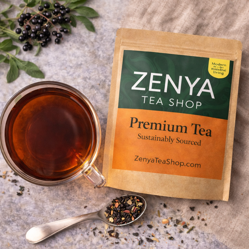 Elderberry Black Loose Leaf Tea - Bold Berry & Floral Blend with Cranberry - Hot or Iced