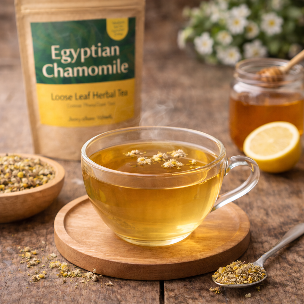 Egyptian Chamomile Herbal Loose Leaf Tea - Pure Dried Flowers - Caffeine Free