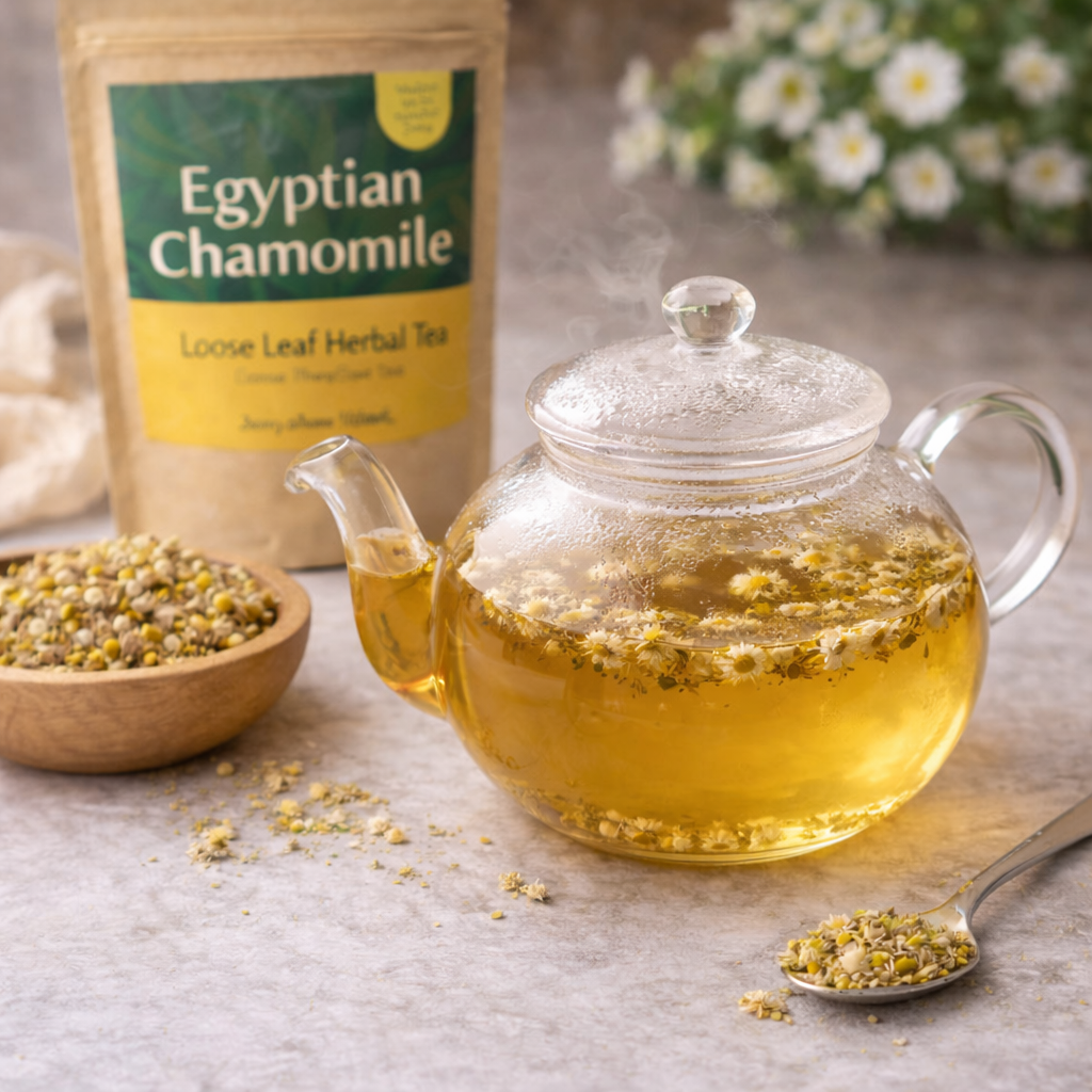 Egyptian Chamomile Herbal Loose Leaf Tea - Pure Dried Flowers - Caffeine Free